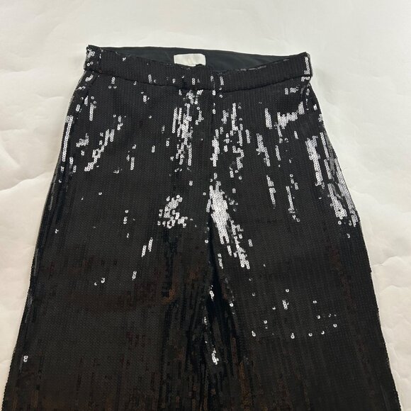 H&M Black Sequin Wide Leg Trouser 6 - Picture 2 of 6